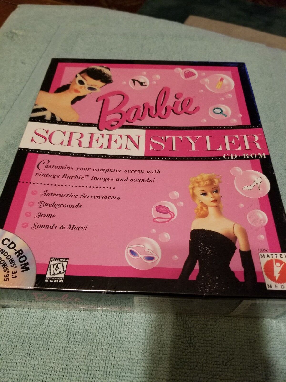 Barbie Screen Styler CD-Rom Mattel Media for Windows 95 & Windows 3.1 (PC, 1997)