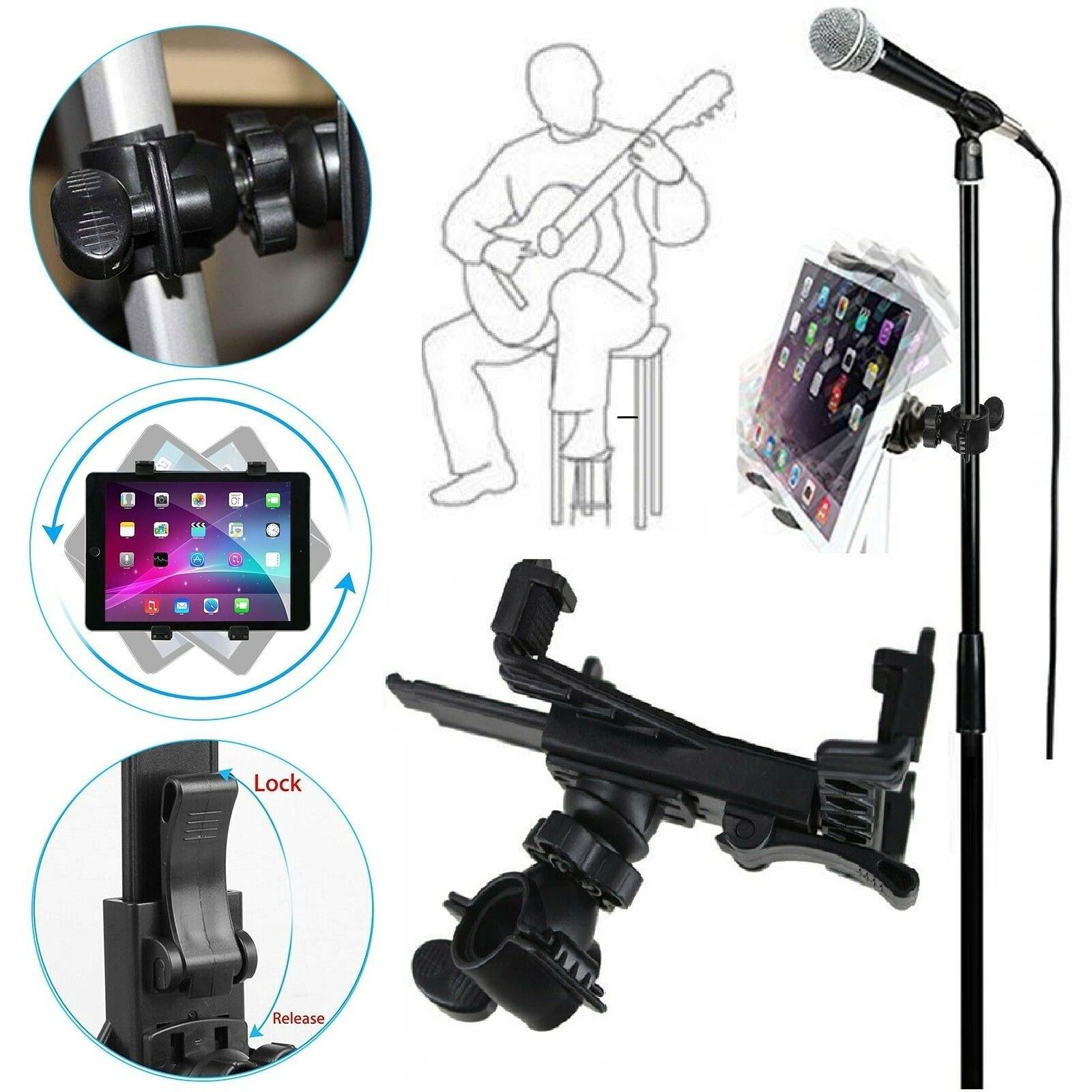 Music Microphone Stand Holder Mount For 7-11\