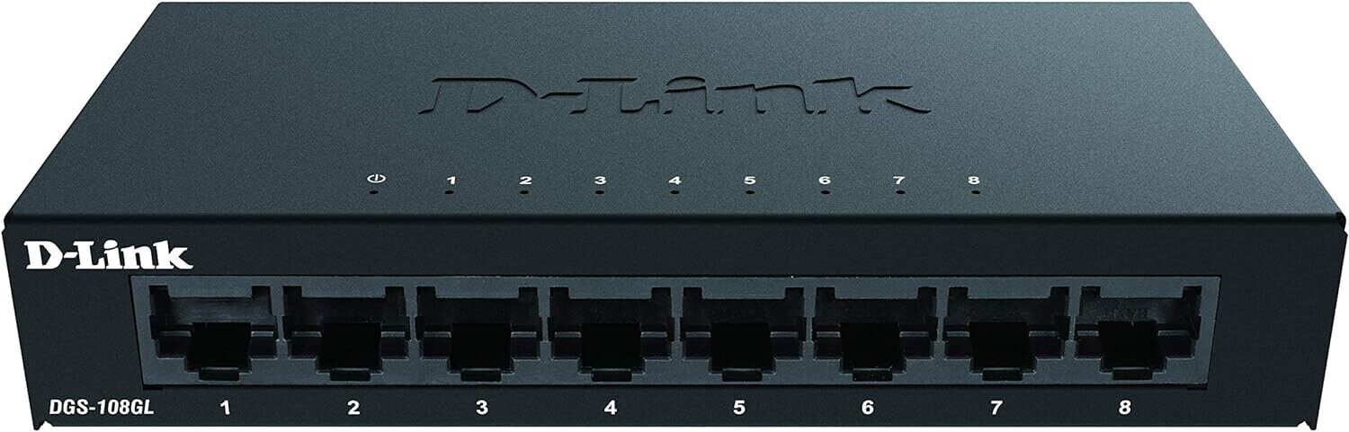 D-Link DGS-108 8-Port Gigabit Ethernet Switch Brand New Sealed In Box