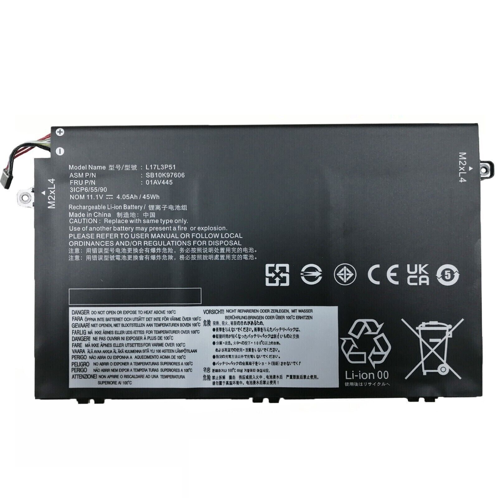 L17L3P51 L17C3P51 Battery For Lenovo ThinkPad E480 E490 E590 E580 E595 Series US