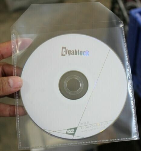 100 CD DVD CPP Clear Plastic Sleeve with Flap Stitching on Borders 100 Microns