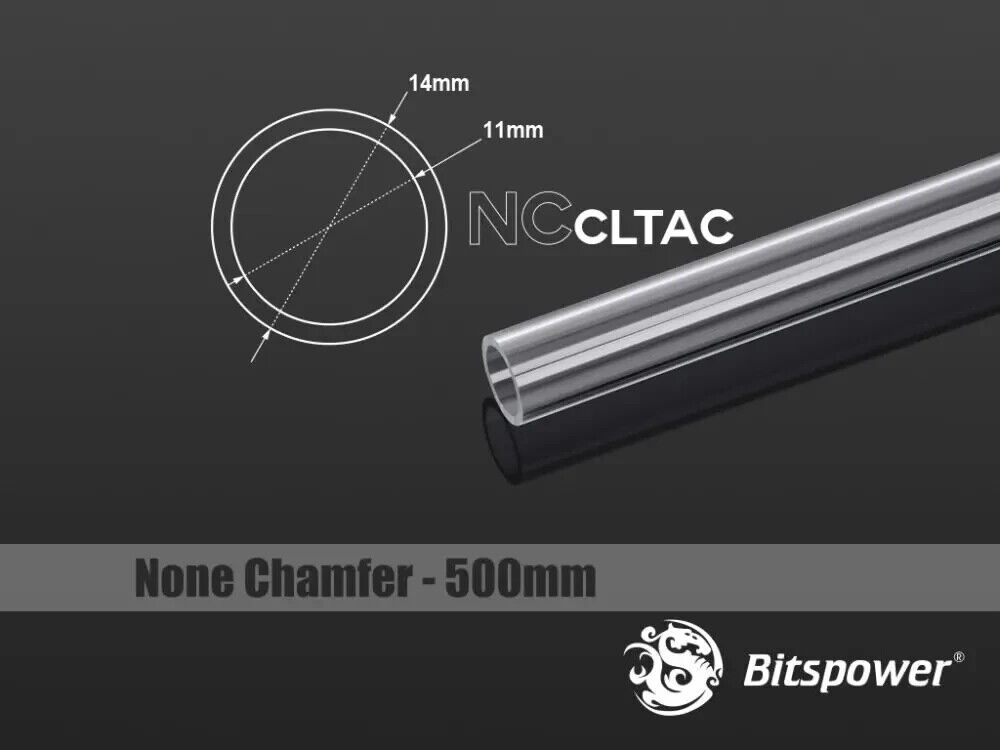 Bitspower Non-chamfer Crystal Link 14mm OD Tube Length 500mm (2 PACK)