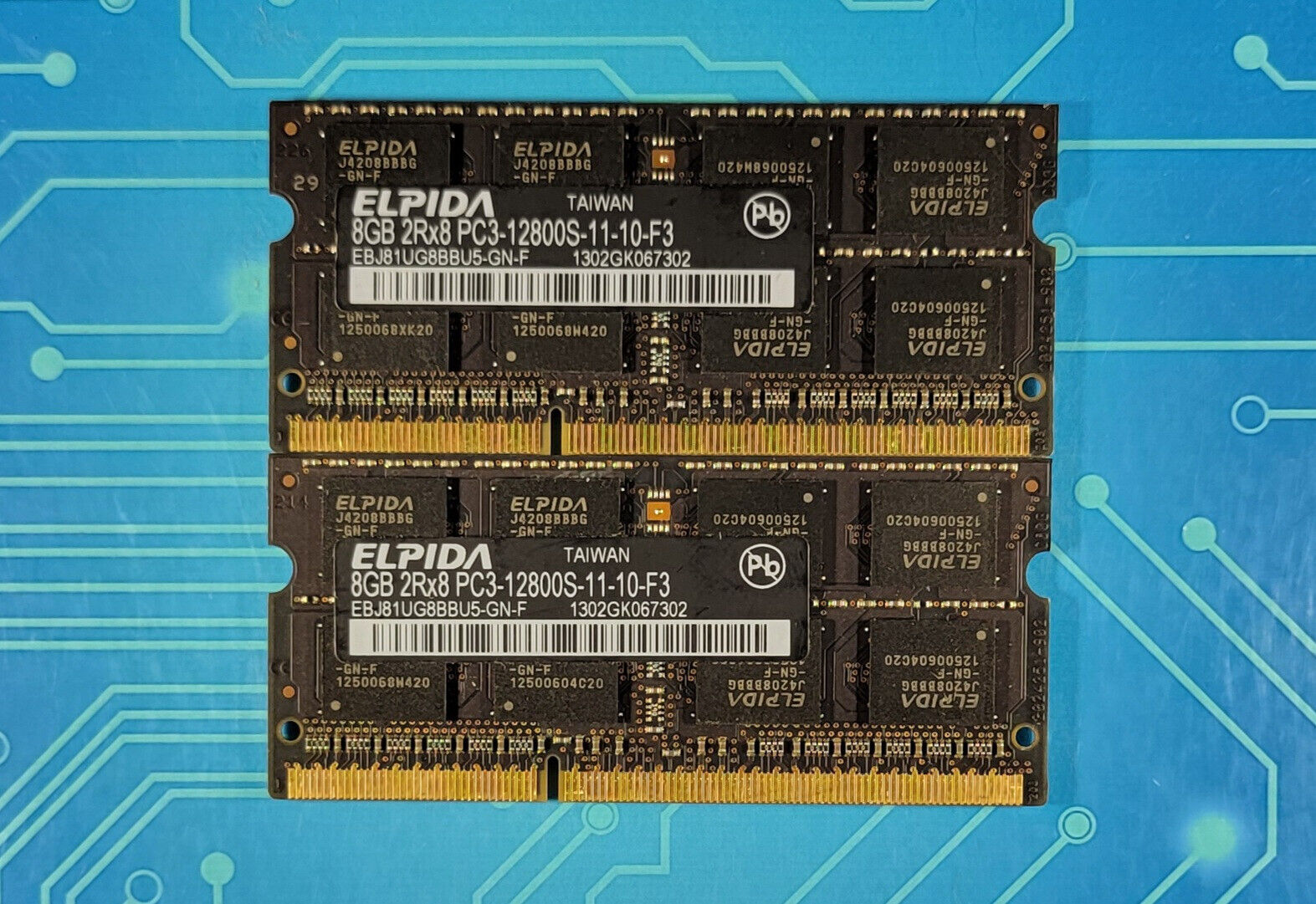 16GB (2x8GB) PC3-12800s DDR3-1600MHz 2Rx8 Non-ECC Elpida EBJ81UG8BBU5-GN-F