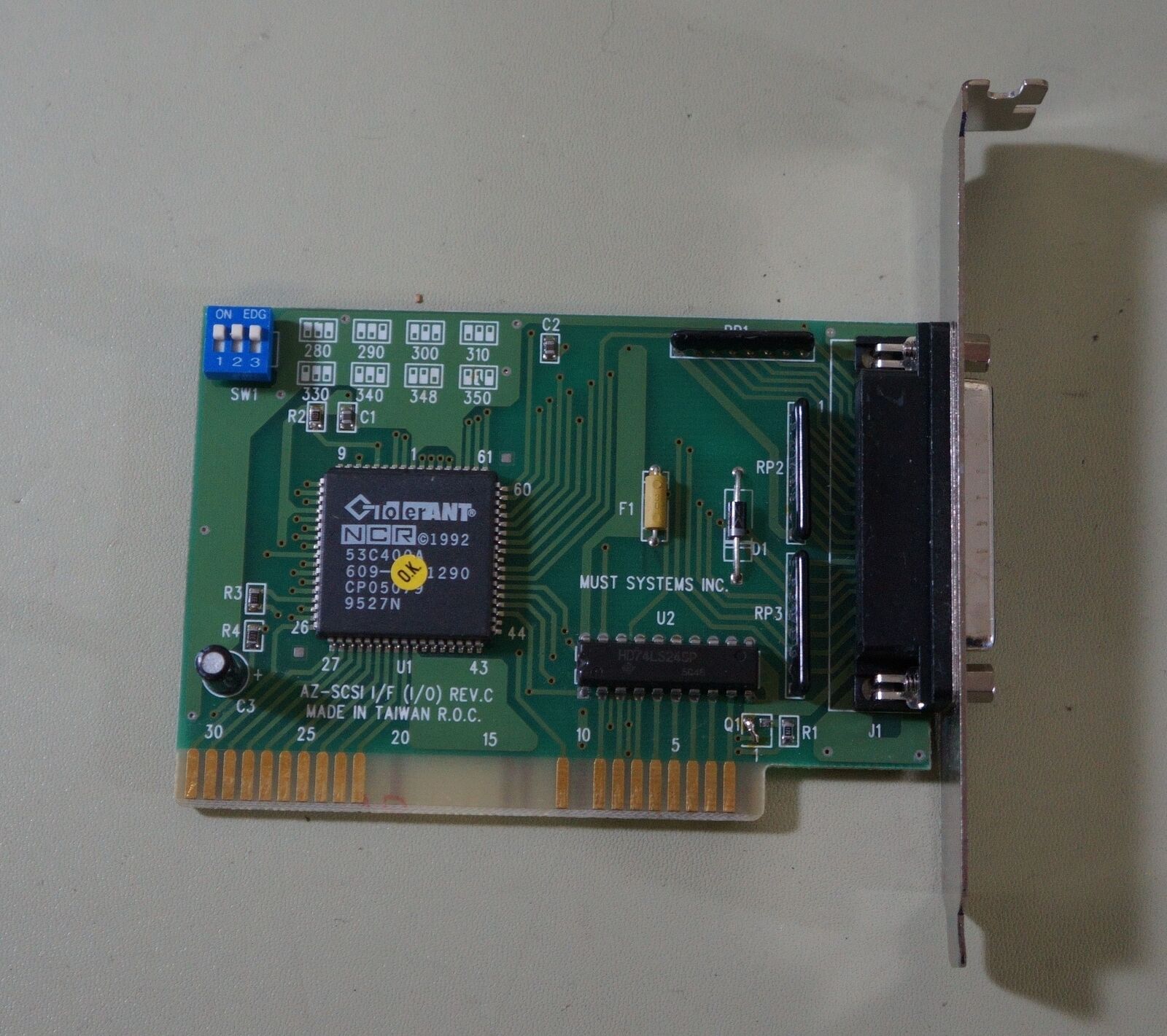 Must Systems AZ-SCSI I/F (I/O) PCI Controller Card, 25 Pin Data/Serial Port Out 