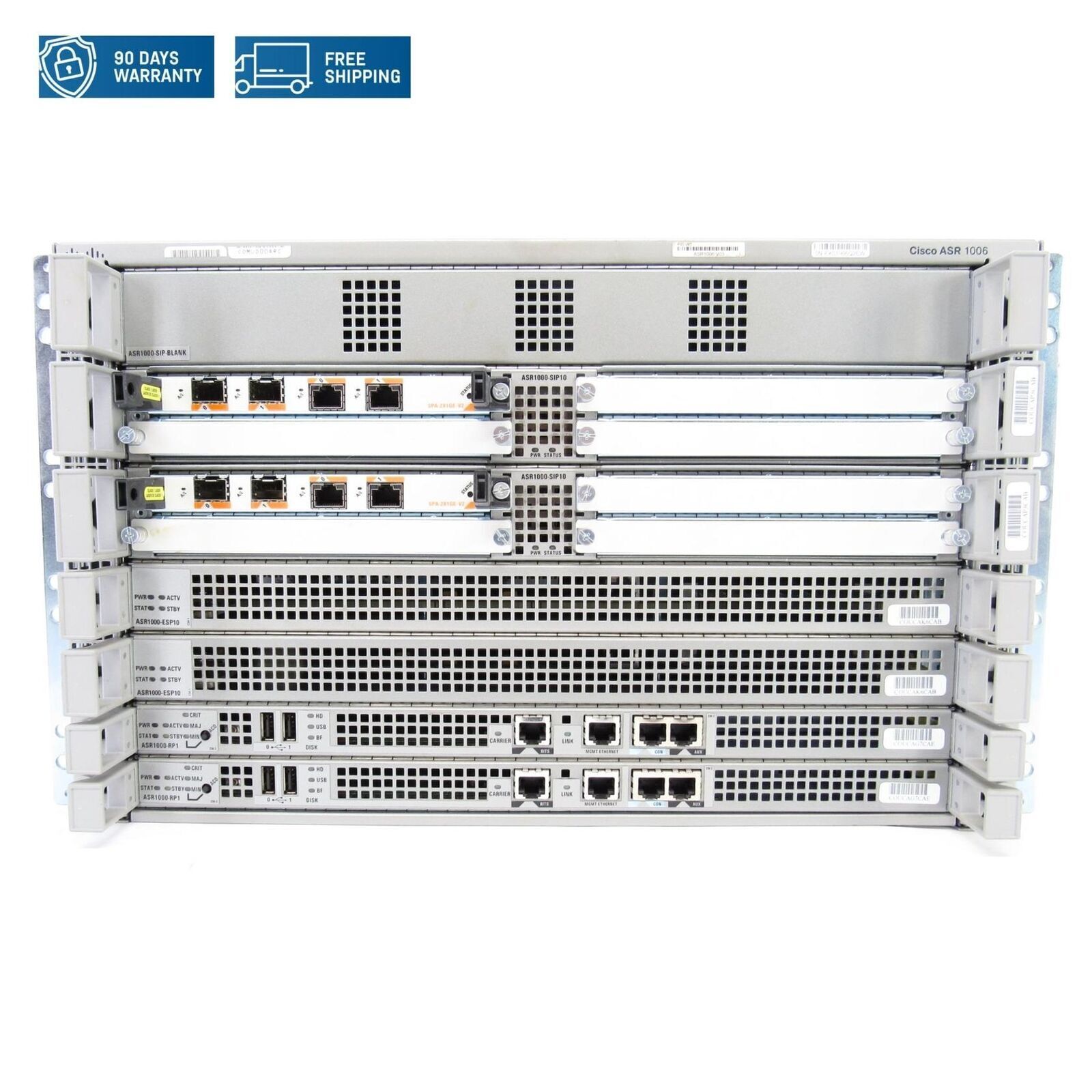 Cisco ASR1006 V03 Router With 2X ASR1000-ESP10 2X ASR1000-RP1 2X ASR1000-SIP10