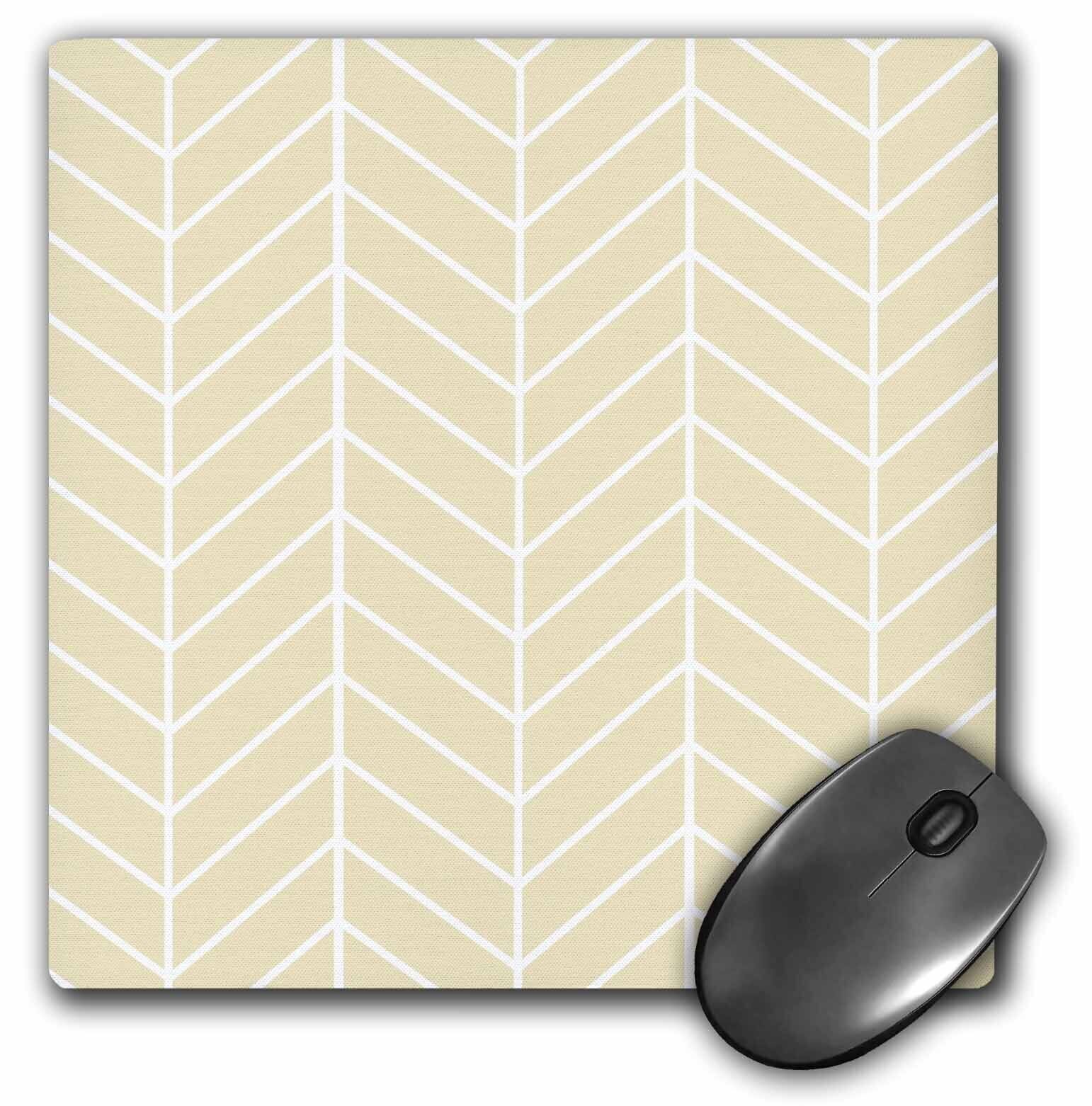 3dRose Beige herringbone pattern - pale gold arrow feather inspired design Mouse