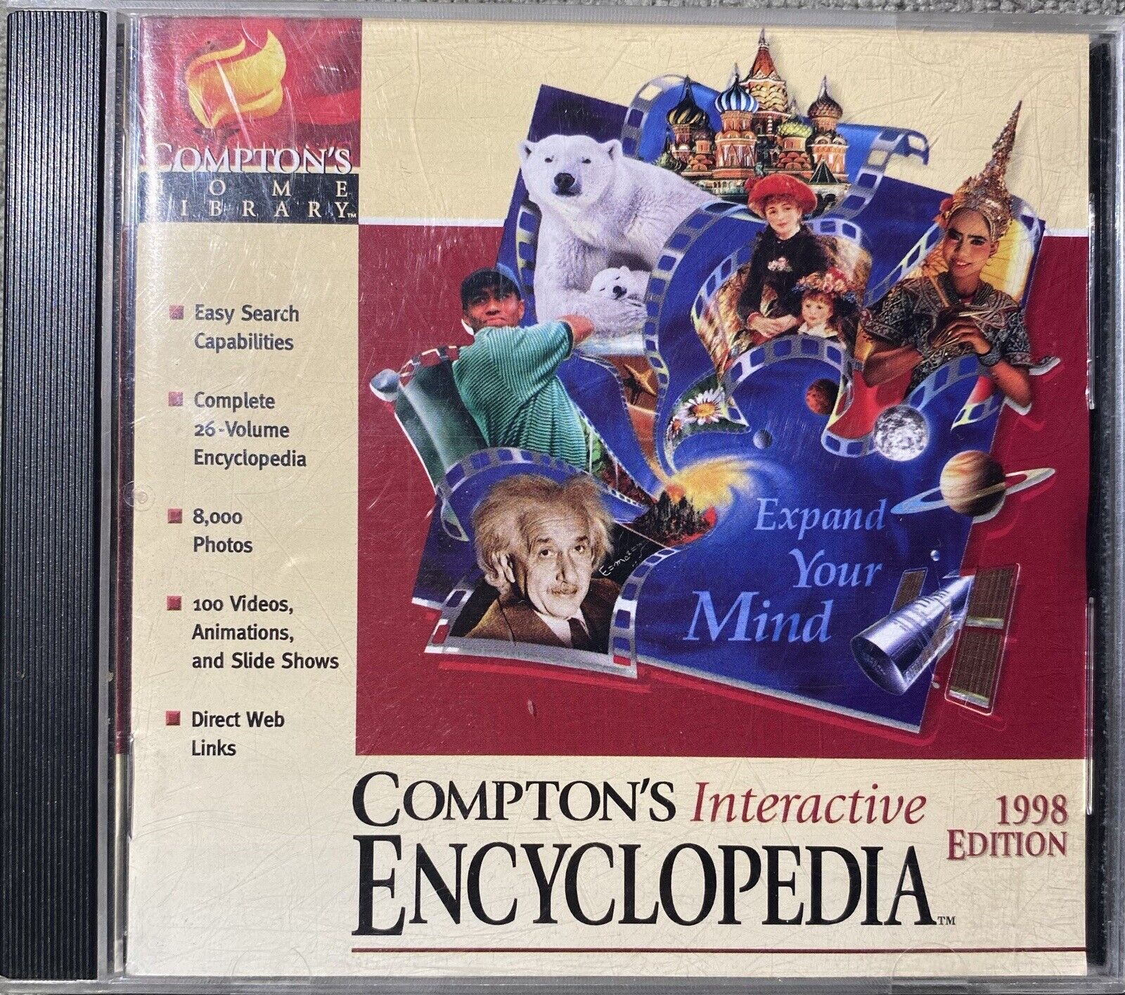 Vintage 1997 Comptons Home Library Interactive Encyclopedia 1998 Edition CD ROM