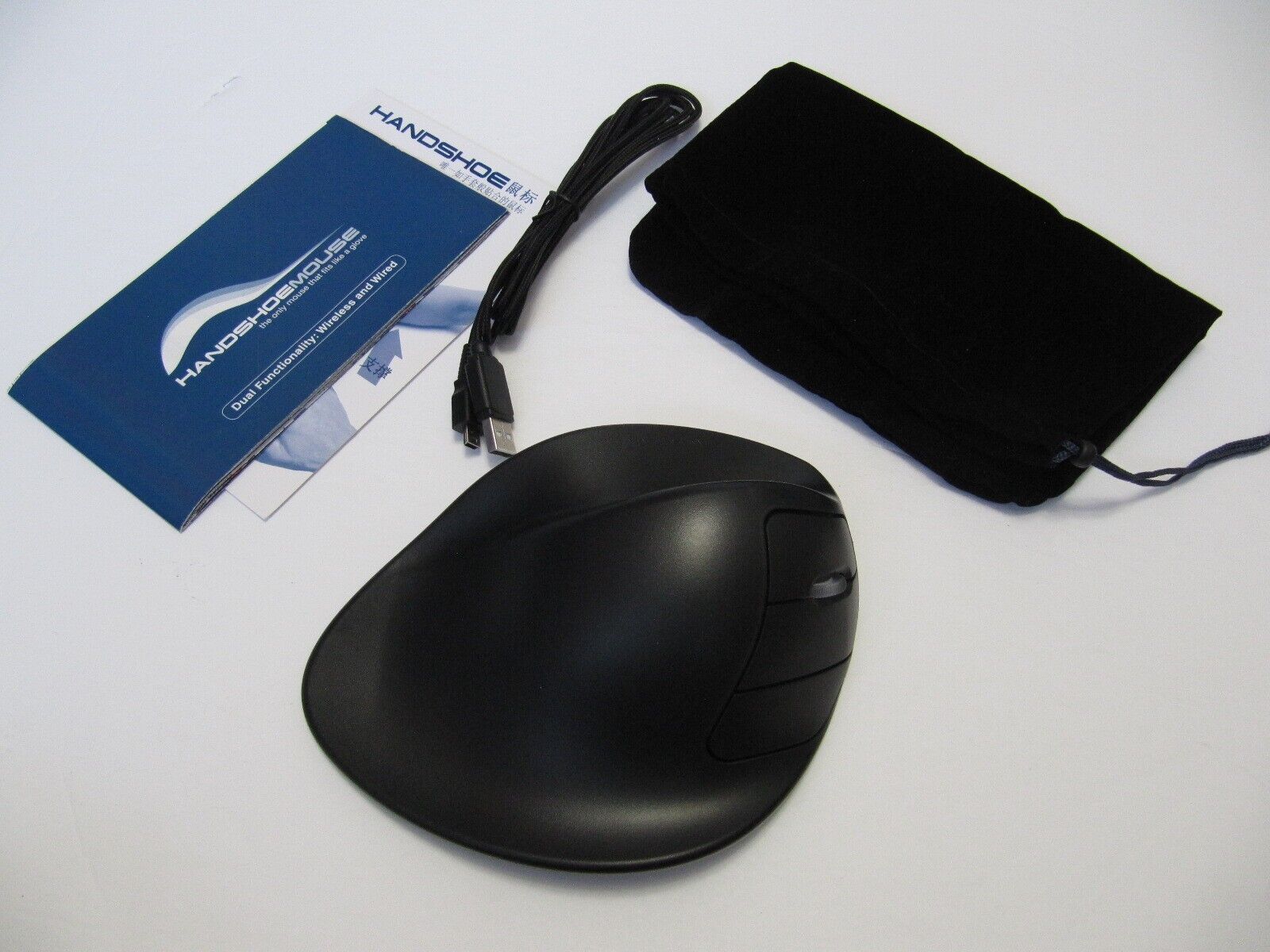 Hippus HandShoeMouse Right-Handed Large Wireless & Wired Ergonomic Mouse Large