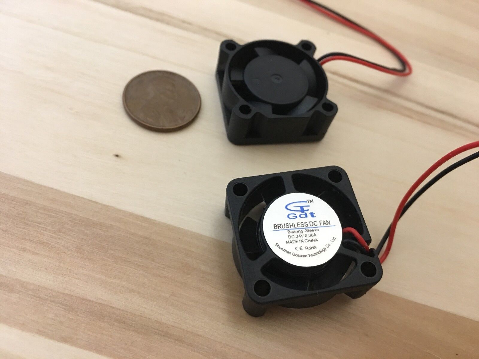 2 Pieces - 24v - Fan 25mm x 25 x 10 Brushless Cooling  small micro Flow CFM