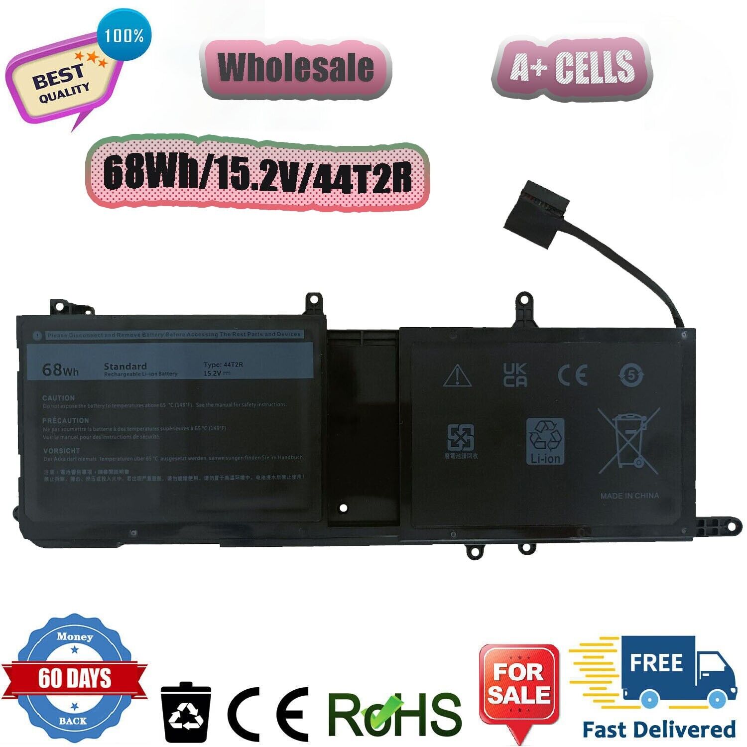 For Dell Alienware 15 R3 17 R4 MG2YH HF250 Laptop Battery 9NJM1 68Wh 15.2V