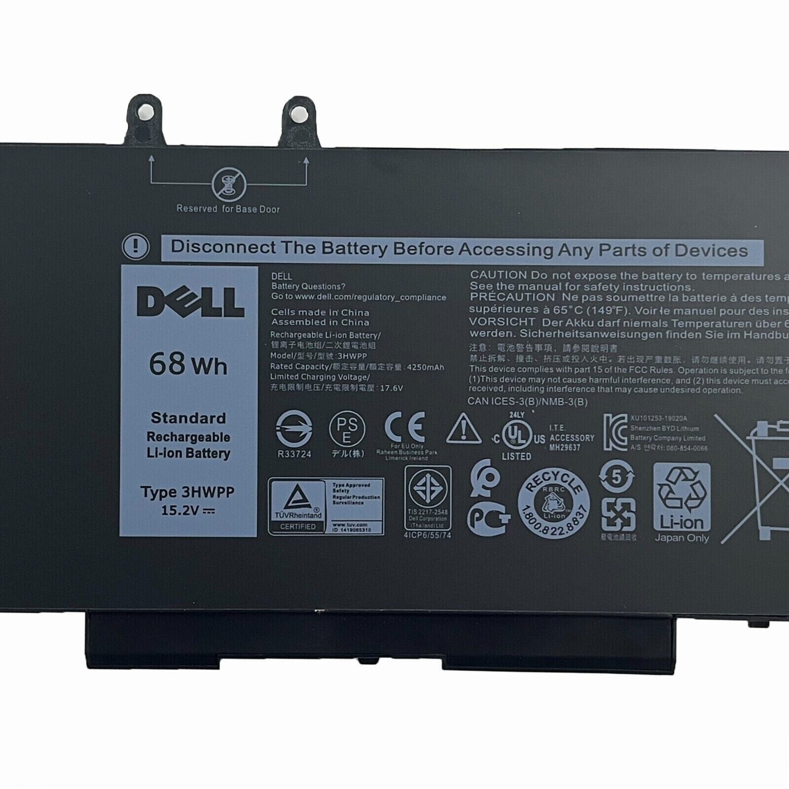 Genuine 68Wh 3HWPP Battery For Dell Latitude 15 5501 5510 5511 Series Notebook