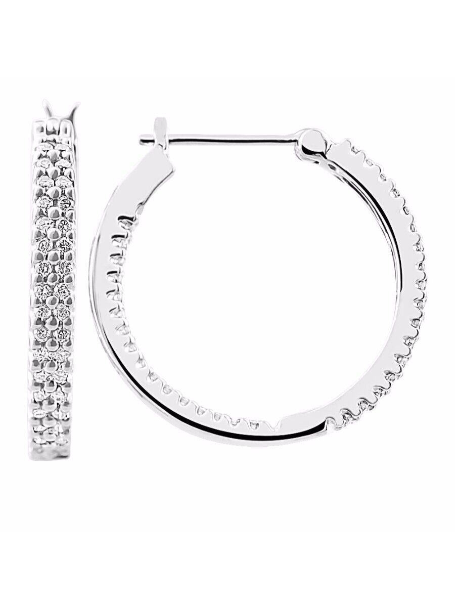 In & Out Diamond Hoop Earrings Set in 14K White Gold ER7004W-H