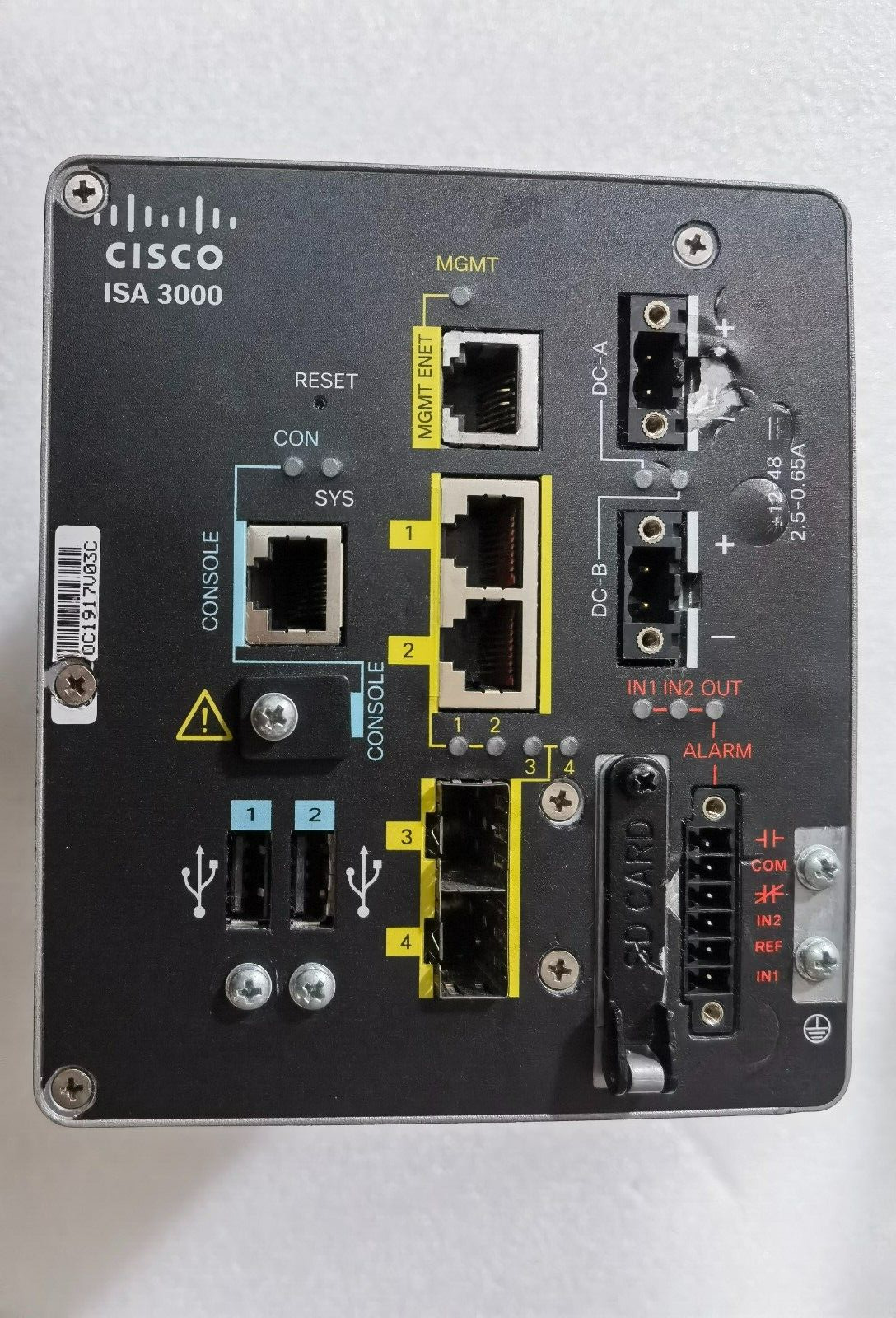 Cisco ISA-3000-2C2F-K9 Industrial Firewall, 4x GE ports, 2x RJ45, 2x SFP Tested