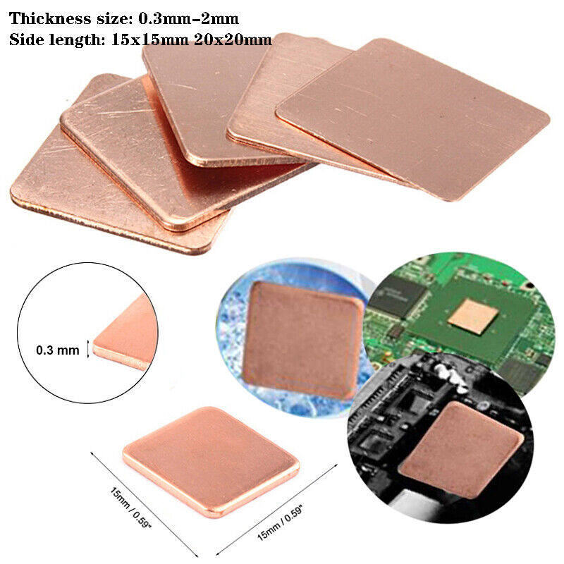 15x15/20x20mm  Heatsink Coppers Shim Thermal Pads for Laptop IC Chipset GPU CPU