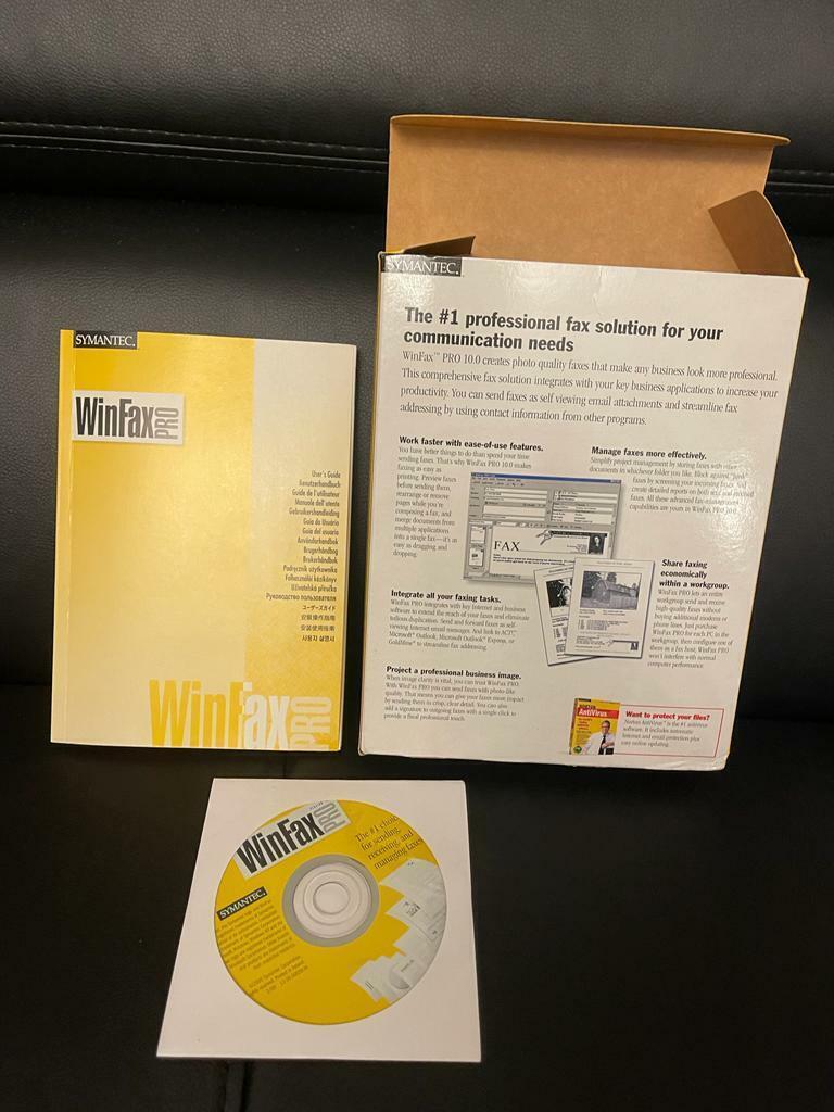 Retro vintage WINFAX PRO 10.0 SYMANTEC, CD, BOX