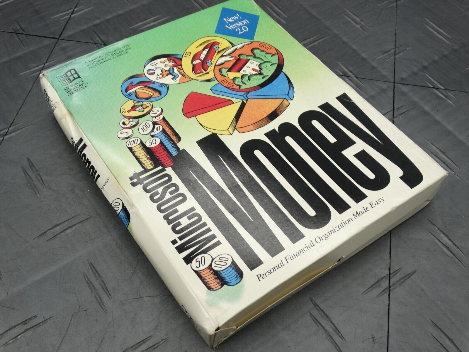Vintage Microsoft Windows Money 1992 Software Windows 2.00 Sealed RARE