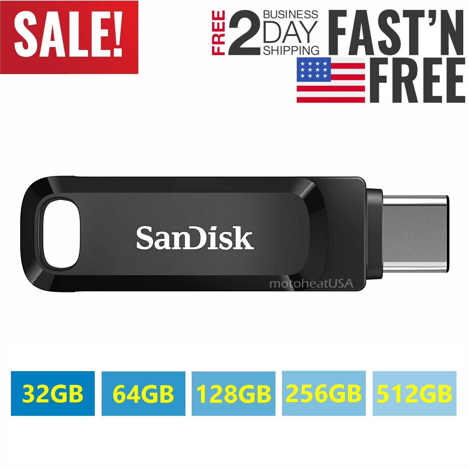 SanDisk Flash Drive Ultra Dual Go USB Type-A & Type-C 32G 64GB 128GB 256GB lot