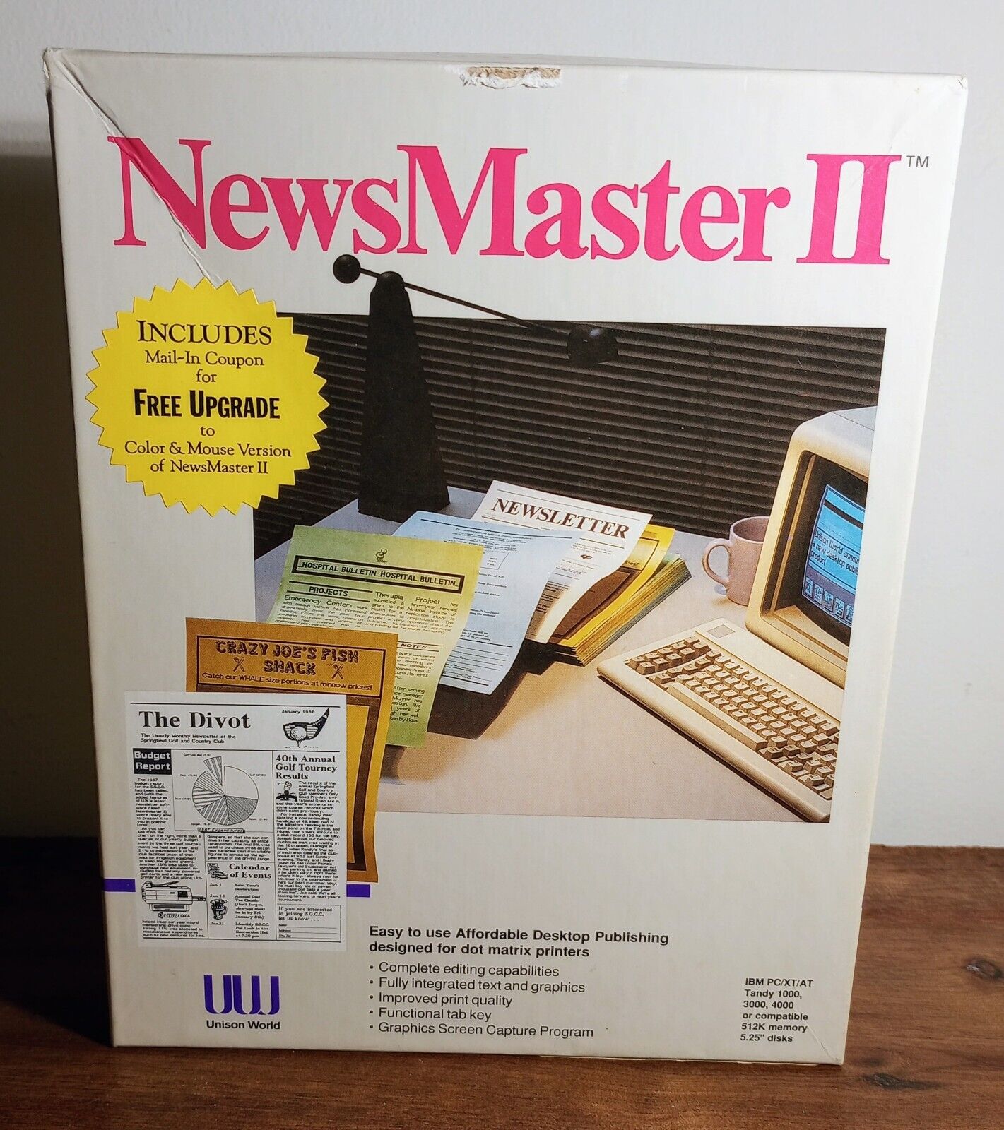 Vintage IBM News Master 2 II - 80s Big Box Program with Disks and Graphics