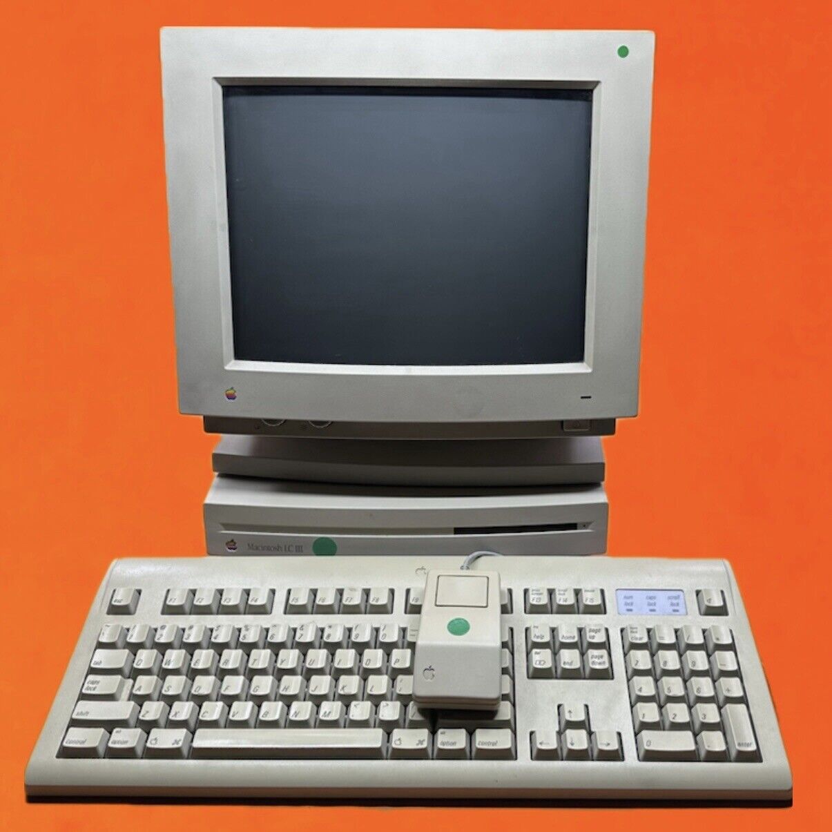 Rare Apple Macintosh LC III 3 Complete Setup Monitor, Keyboard, Mouse, MacOS 7.1