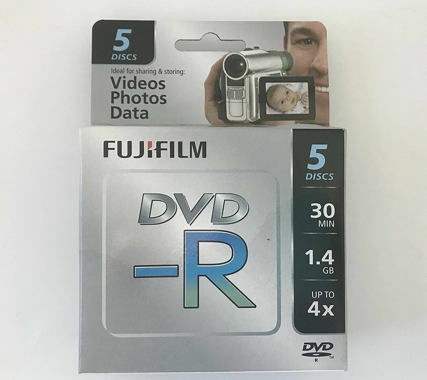 Lot Fujifilm Media 25302444 DVD-R Camcorder 1.4 GB / 30 Min 4X 
