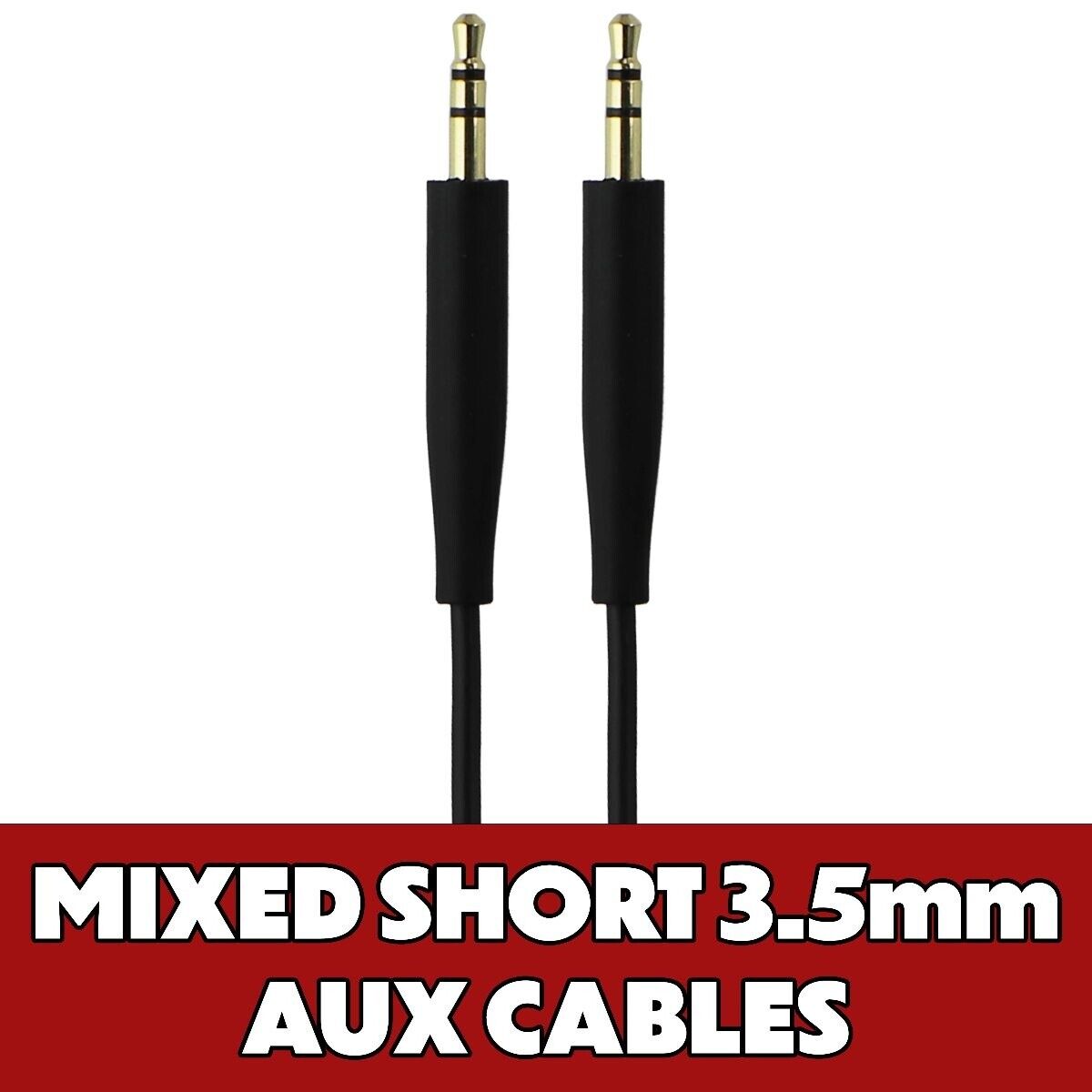 Generic 3.5mm to 3.5mm Short Aux Cables Under 4-foot - Mixed Color/Style/Length