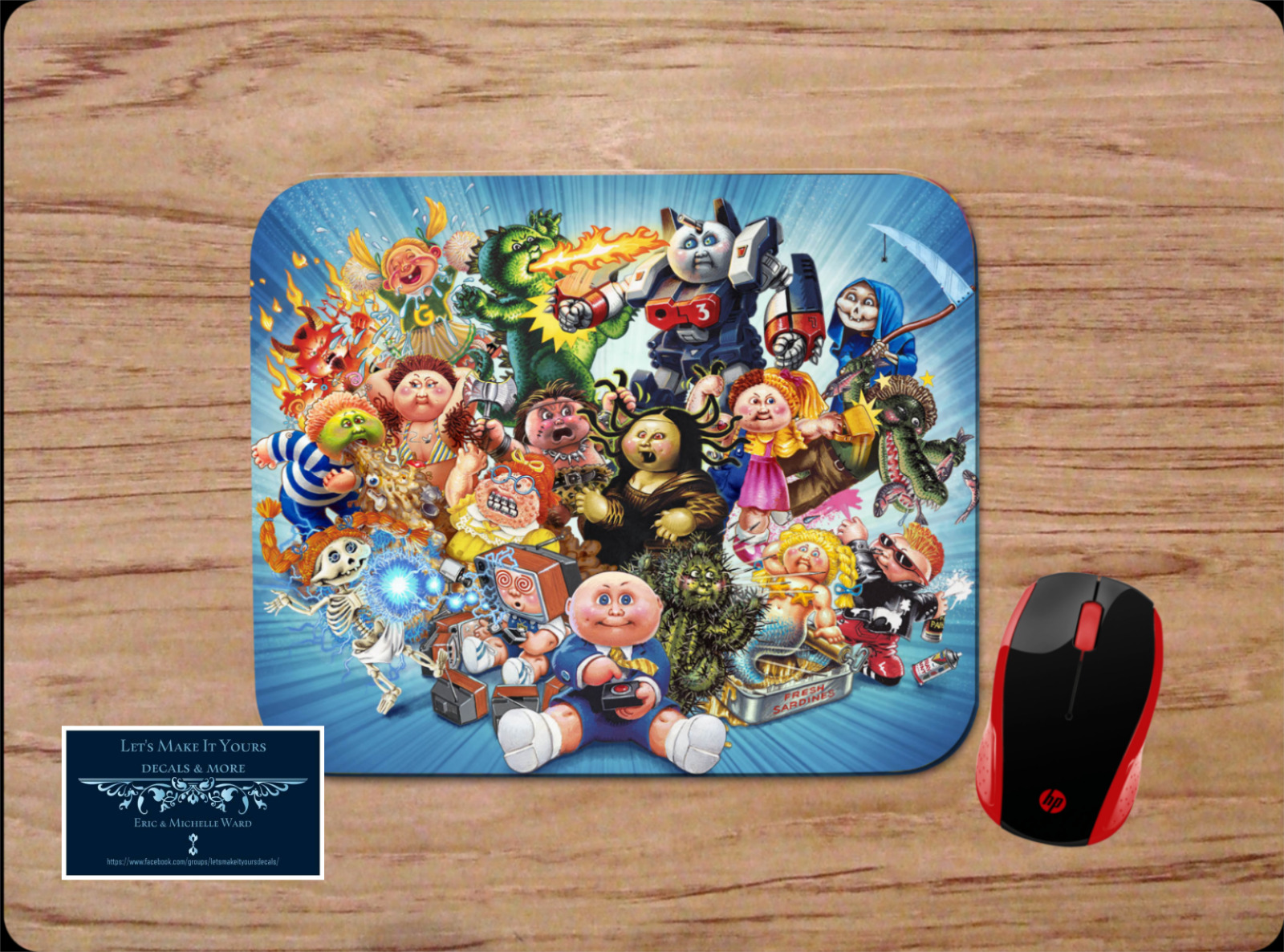 GARBAGE PAIL KIDS INSPIRED ART CUSTOM PC DESK MAT MOUSE PAD 80s CLASSIC TOYS