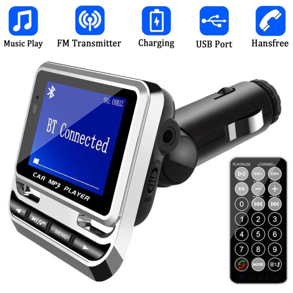 Bluetooth Car Wireless FM Transmitter Adapter USB Charger AUX Hands-Free #A #B