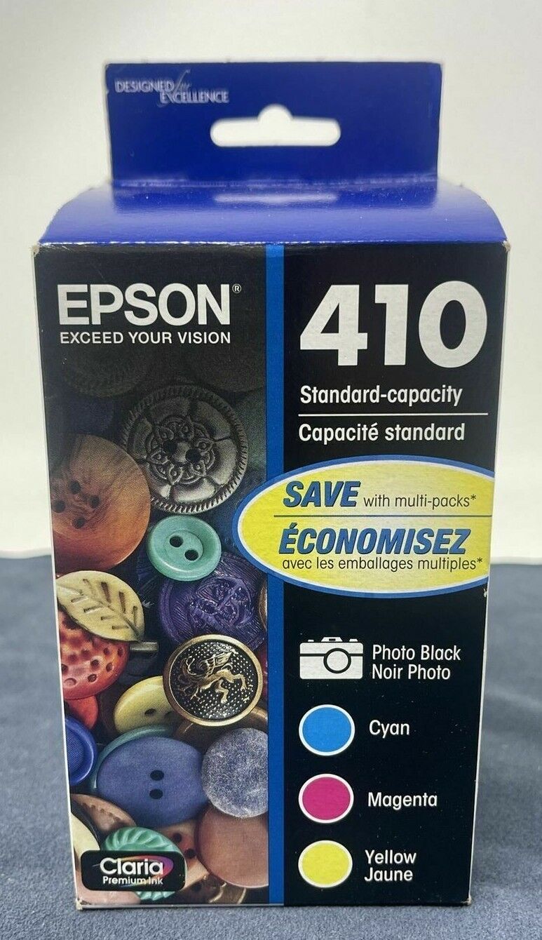 Genuine Epson 410 Ink Cartridge B/C/M/Y-OEM For Epson XP830 640 630 Printer-4PK