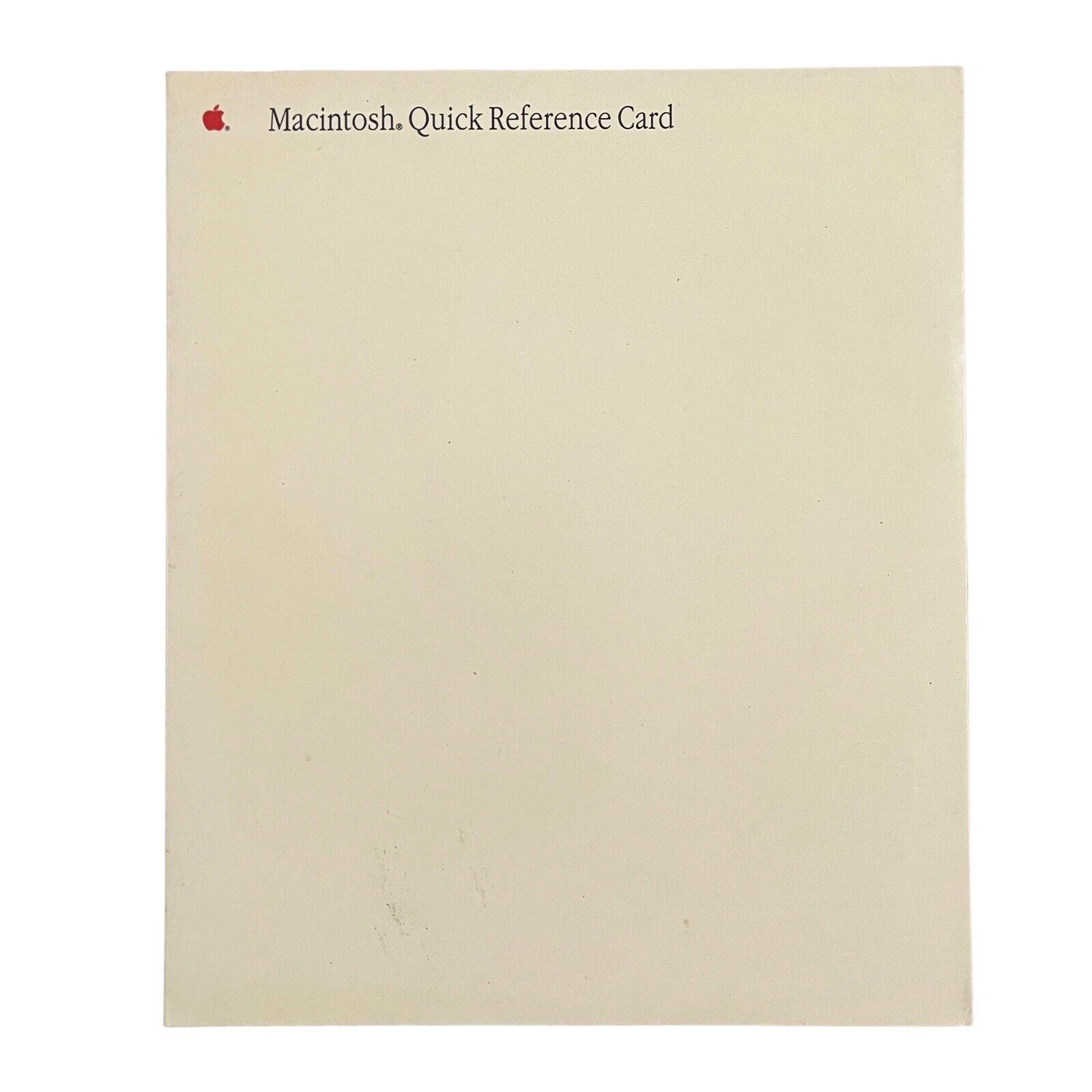Apple Macintosh Quick Reference Card VTG 1988 030-3180-B