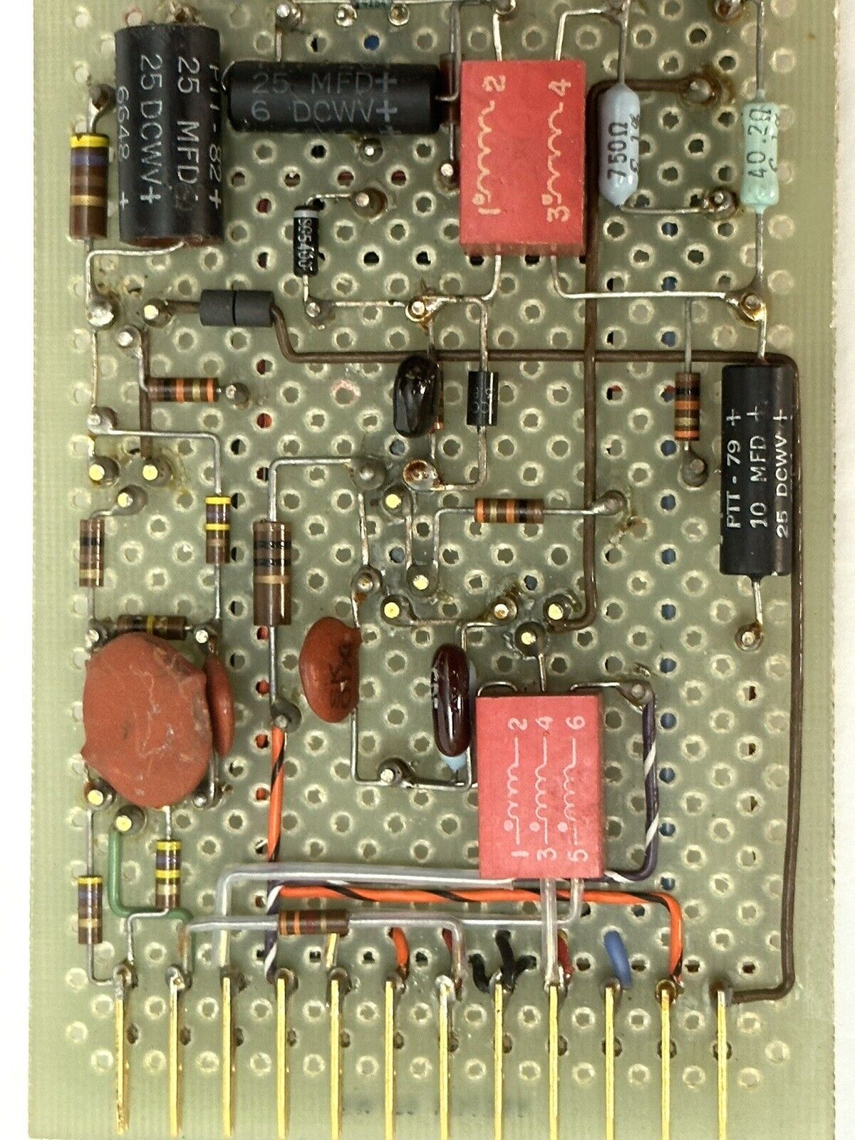 vintage 60s 2 sided Circuit Board Breadboard Prototype 4.5\