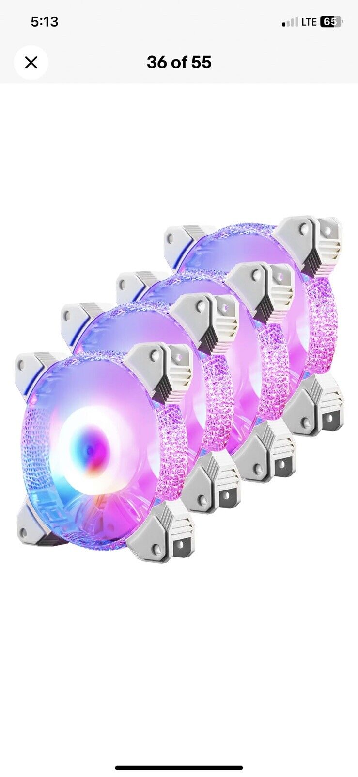 Coolmoon Crystal Diamond RGB LED Fan 12cm 6 pack USA Seller PC Fans With Remote