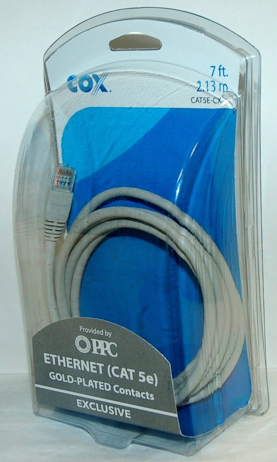 NEW Cox 7' ft 2.13m CAT 5E Ethernet Cable GRAY PC Network Gold Plated Contacts