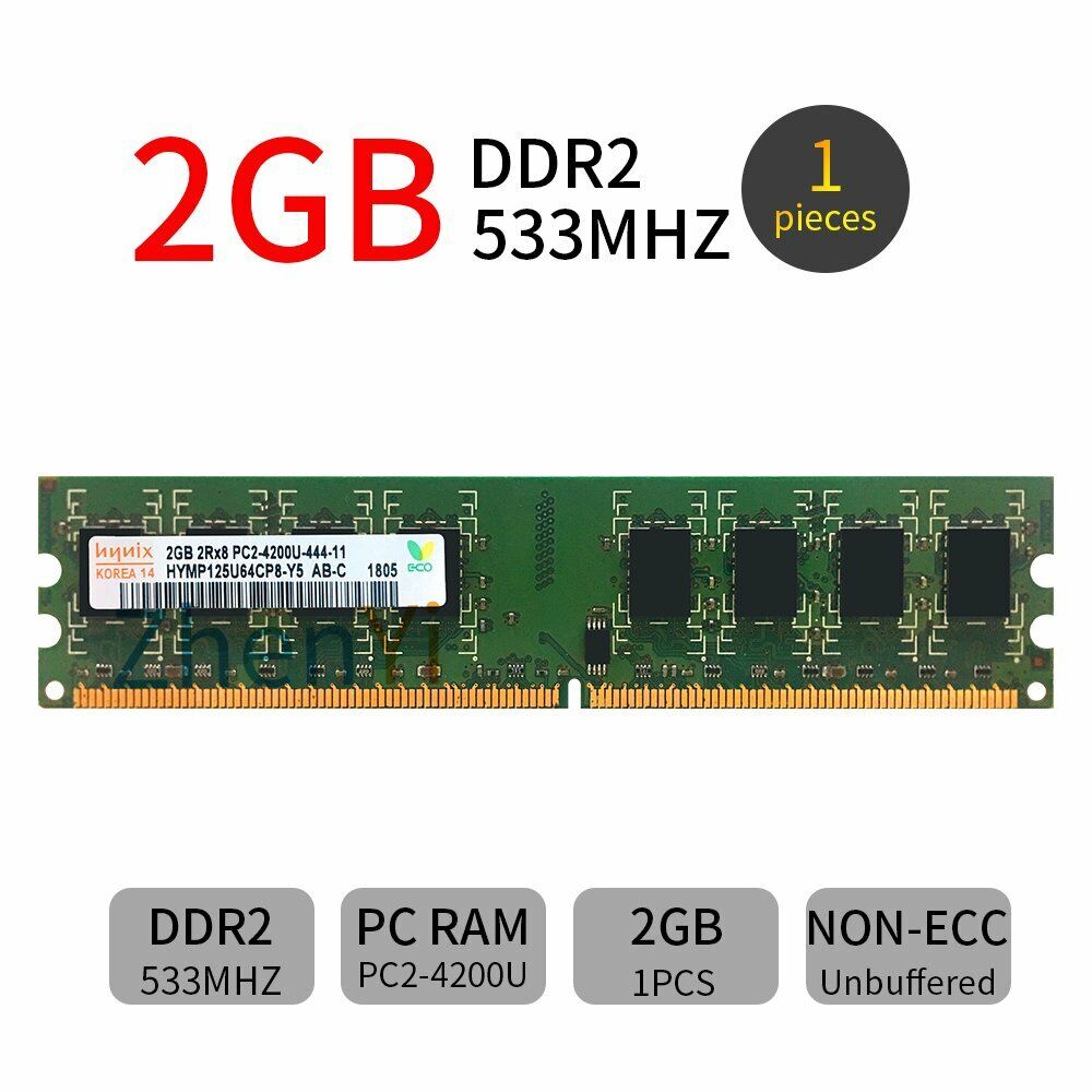 16GB 8GB 4GB 2GB DDR2 533MHz PC2-4200U CL4 Dimm Desktop Memory RAM For Hynix LOT