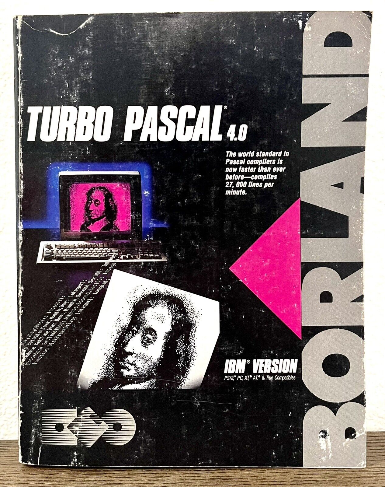 Vintage Borland Turbo Pascal 4.0 IBM Version PSI2, PC, XT, AT,  1987