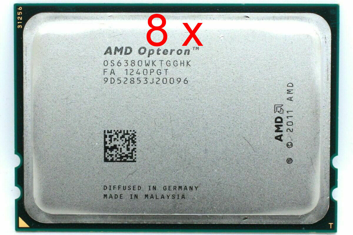 8 x AMD Opteron 6380 16 Core 2.5GHz 16MB Socket G34 CPU Processor OS6380WKTGGHK 