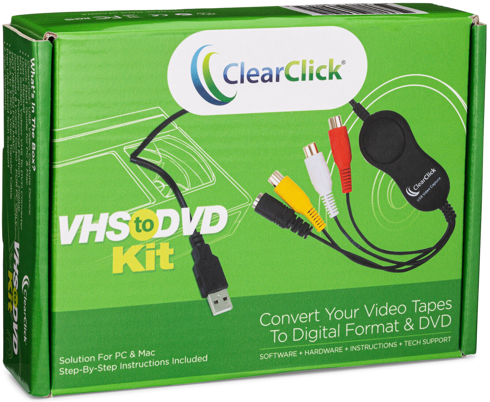 ClearClick VHS to DVD Kit for PC & Mac - USB Video Capture Device To Digital