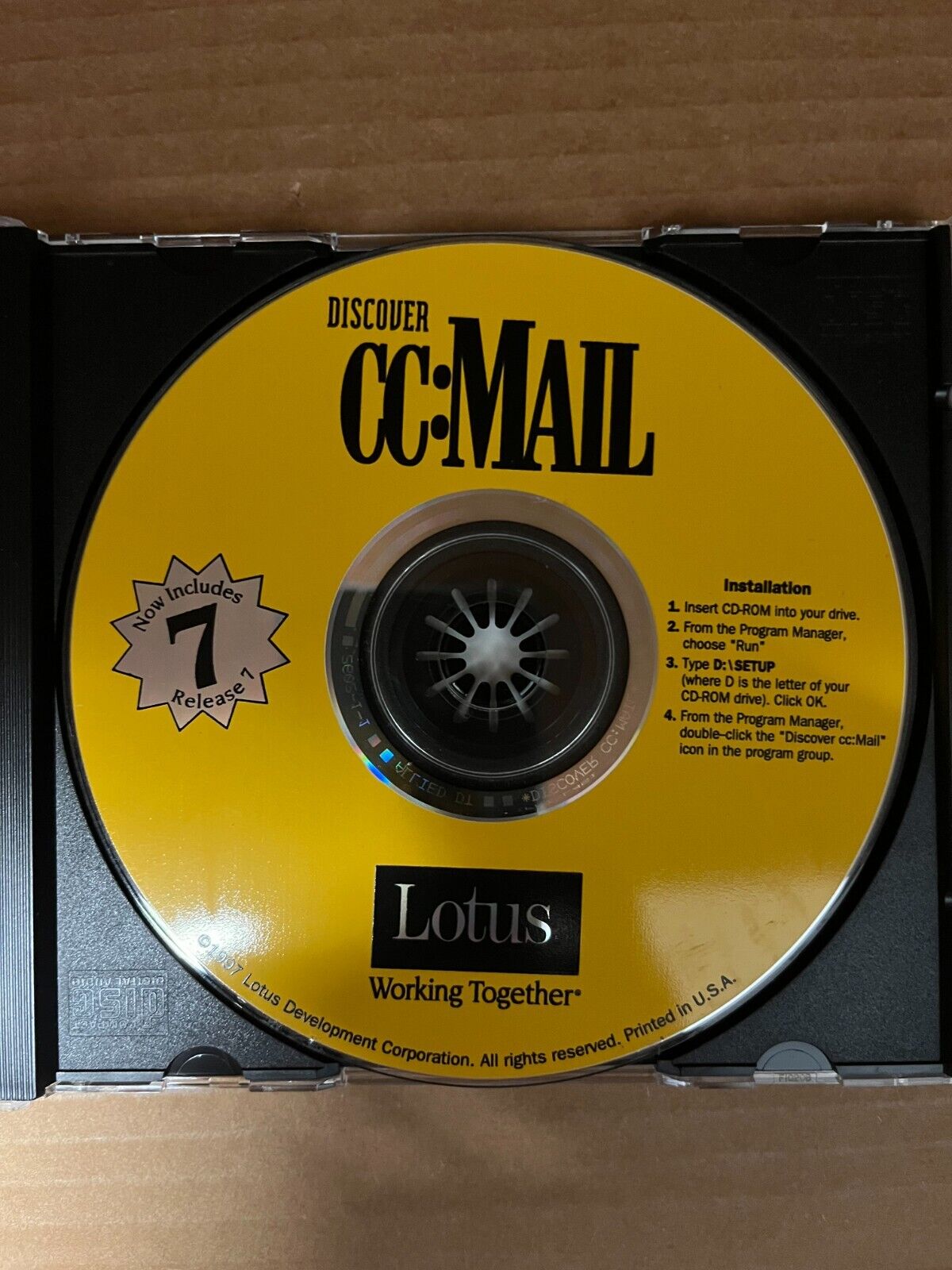 Rare, Vintage Lotus - Discover cc:Mail Release 7 CD-ROM for Windows, 1997