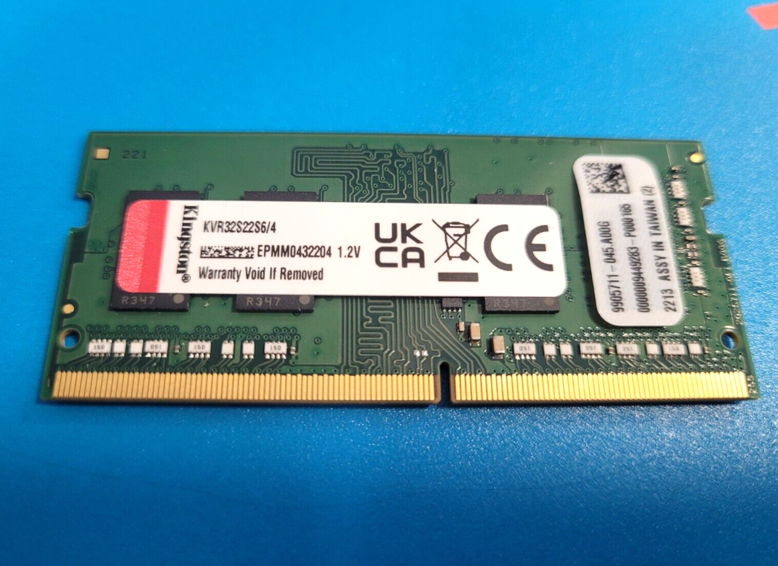 Kingston KVR32S22S6/4   4GB DDR4-3200 SODIMM  Laptop Memory RAM