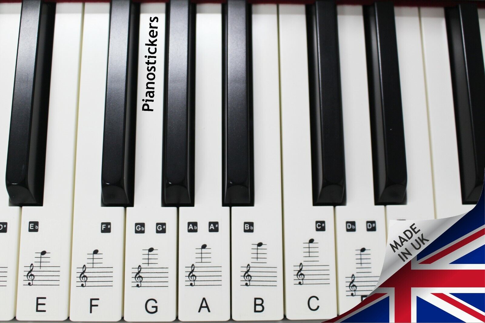 Music Keyboard or Piano Stickers 88 KEY SET  learn to play faster clear stickers