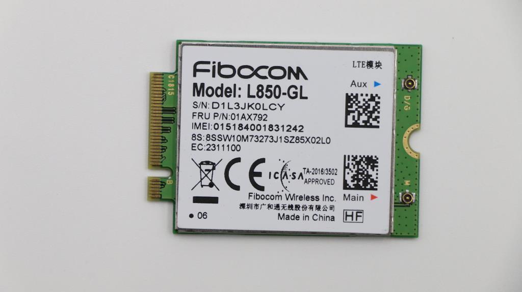 Original 01AX792 Lenovo THINKPAD Fibocom L850-GL CAT9 WITH 2 Wwan LTE Module