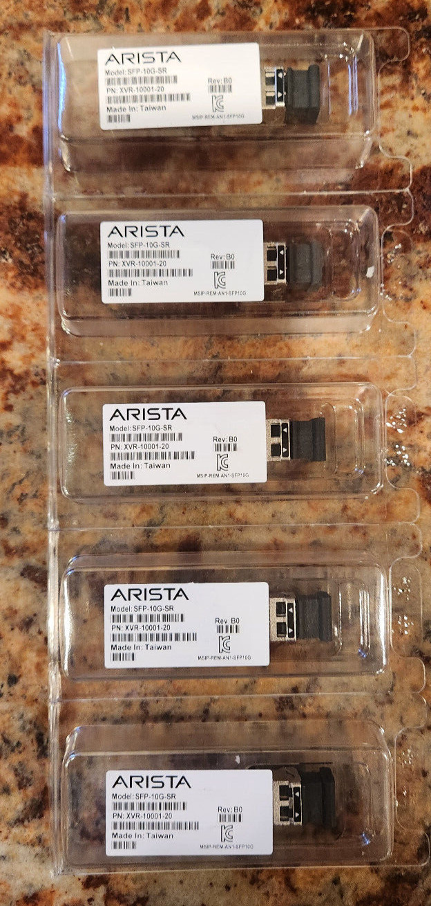NEW Arista SFP-10G-SR 10GBASE-SR 850nm SFP+ Transceiver PN: XVR-10001-20