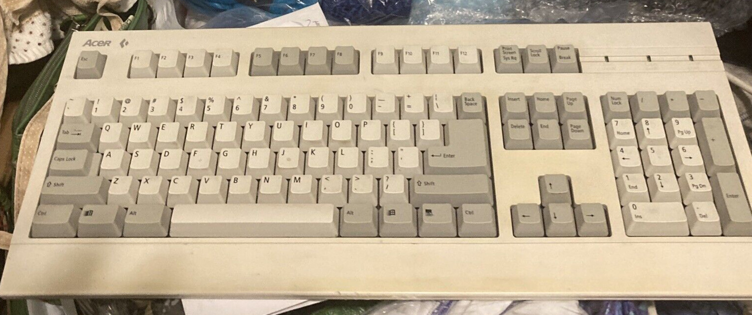 Acer Peripherals 6511-KW Vintage Keyboard 41/S JVPKBS-WIN Rare RARE WORKS