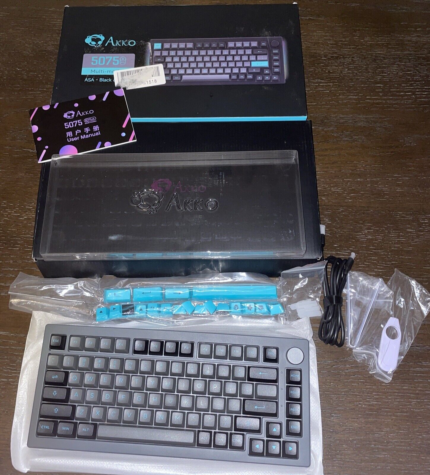 NEW EPOMAKER AKKO 5075B Plus Gasket Hot Swap Mechanical Gaming Keyboard Cyan