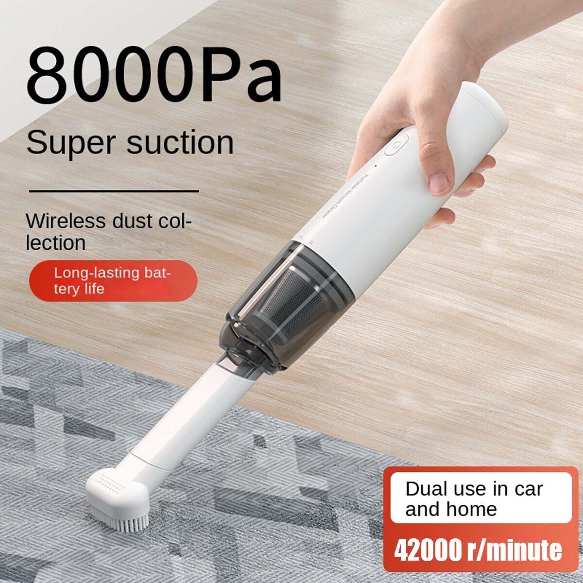 8000PA Mini Wireless Vacuum Cleaner Car Handheld Vacuum Powers USB Rechargeable