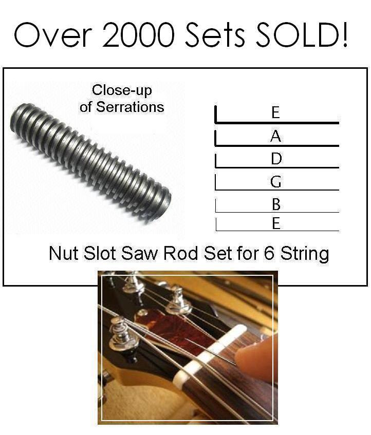 FREE SHIPPING GeetarGizmos 6 String Guitar NUT SLOT SAW RODS File Tool Set