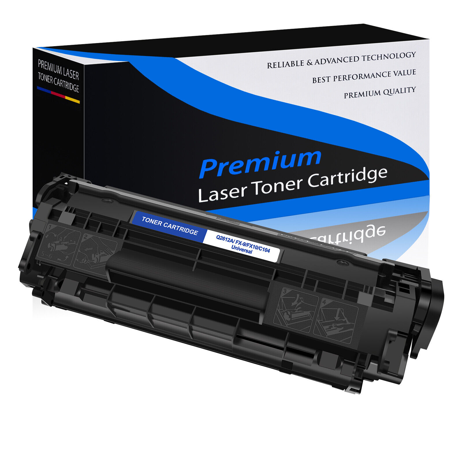 Black Q2612A 12A Toner Cartridge for HP 12A LaserJet 3052 3055 3030 3050 Printer
