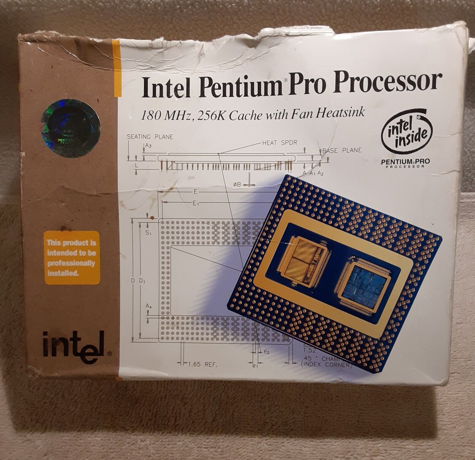 NEW Vintage Intel Pentium Pro Processor 180MHz 256K Cache with Fan Heatsink