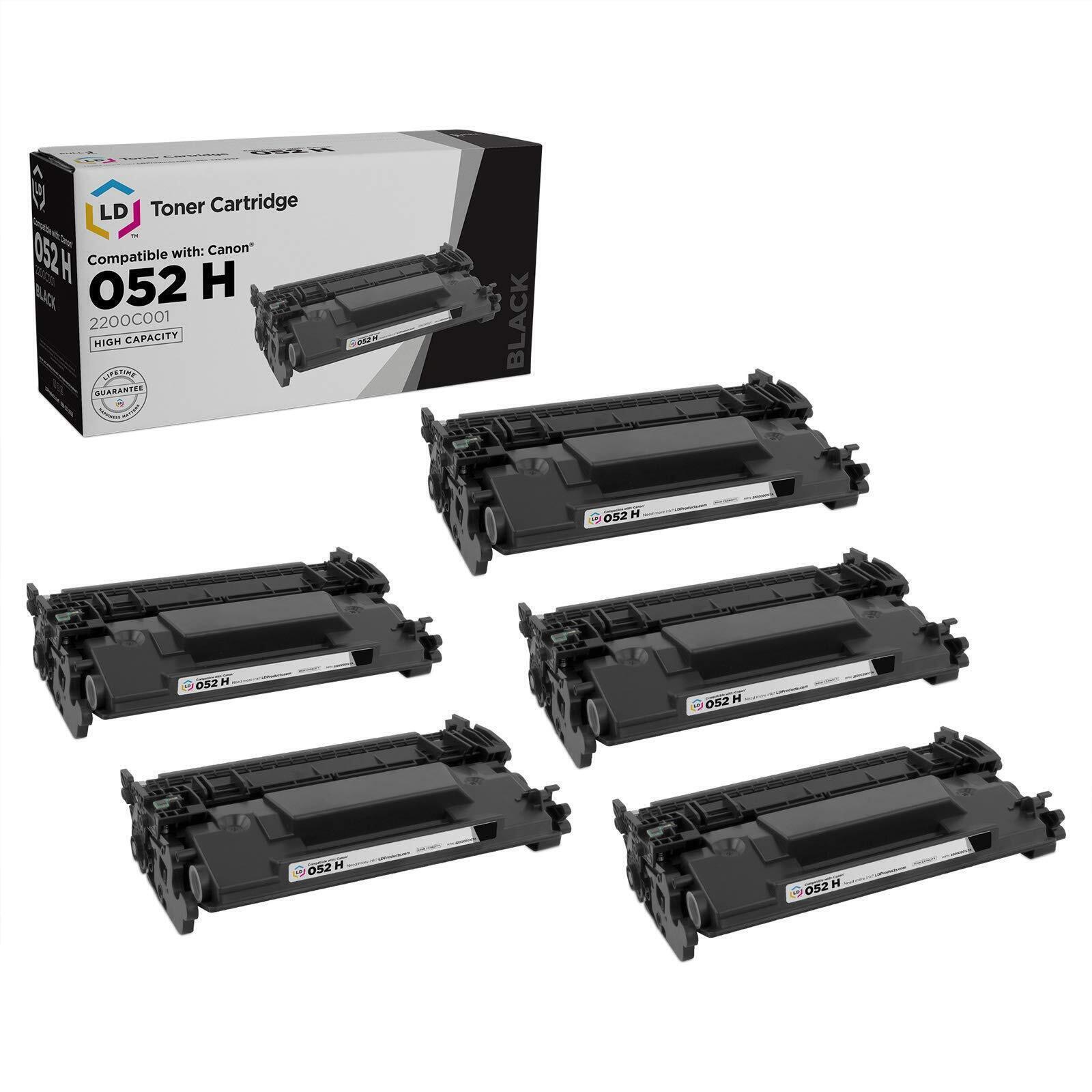 LD Compatible Replacement for Canon 052H High Yield Black Toner Cartridges 5PK
