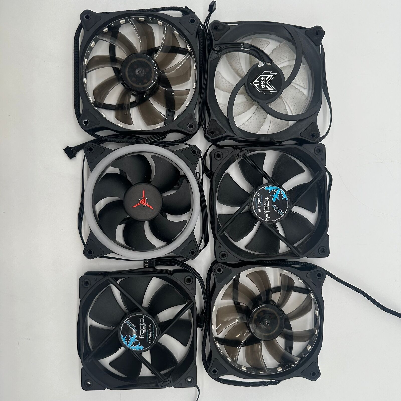 Lot of 6 Assorted 120mm Computer Case Fans
