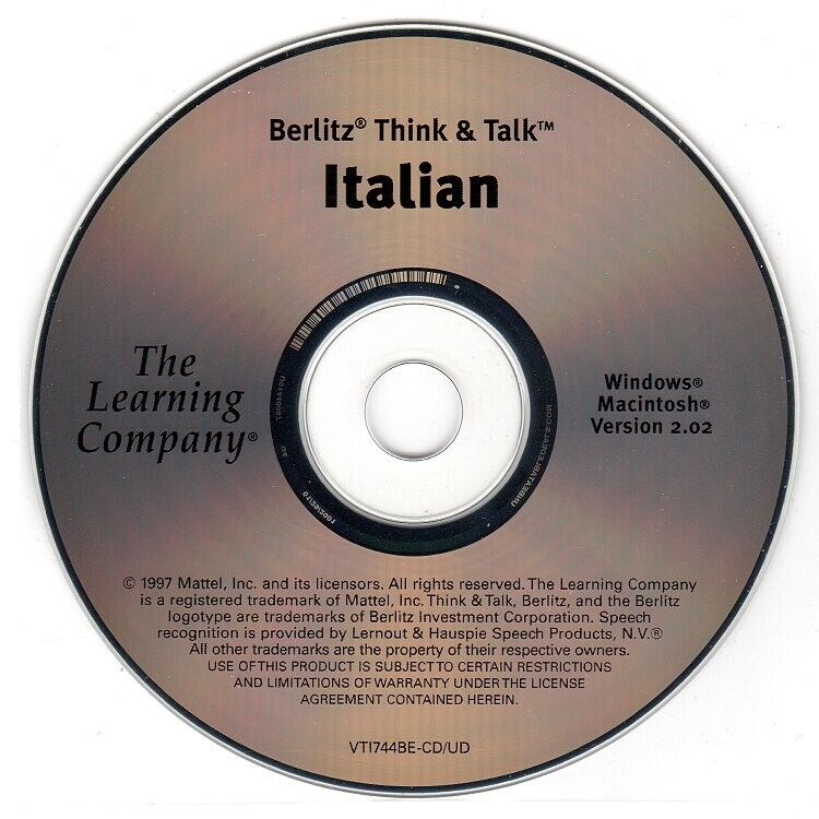 Berlitz Think & Talk Italian CD-ROM for Win/Mac - NEW CD in SLEEVE